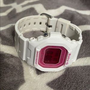 Hot Pink Baby-G shock resistant watch
